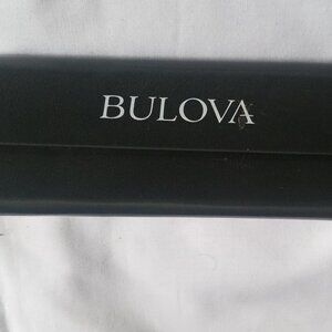 Bulova Gloss Gray Eyeglasses Sunglasses Case Foldable Triangle 6.25"x2.25"x2"